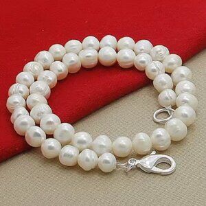 Pearl Necklace,Freshwater Pearl Necklace,Real Pearl Beads,Near Round Pearls